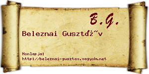Beleznai Gusztáv névjegykártya
